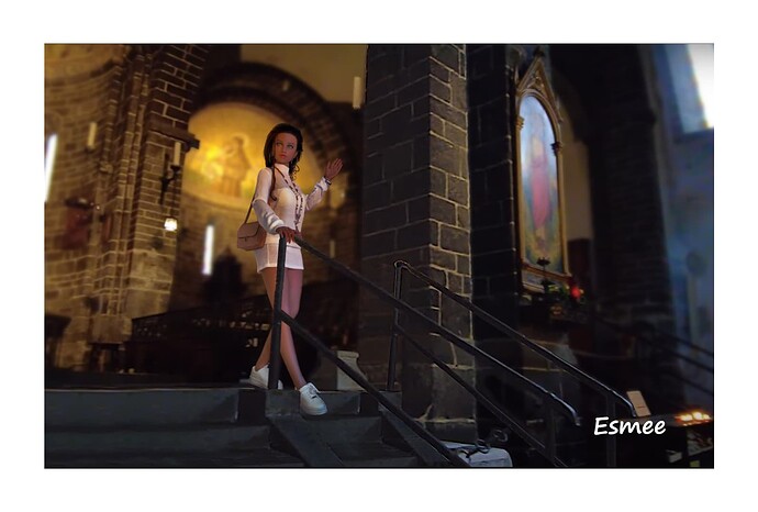 Esmee in church with her new shoes