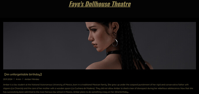 The first theater column Amber story