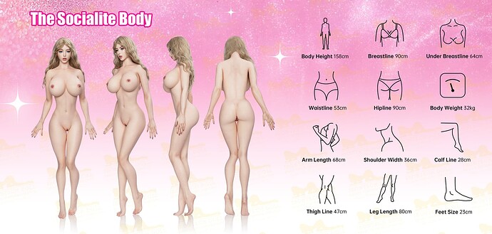 Irontech Doll Socialite Body Measurement