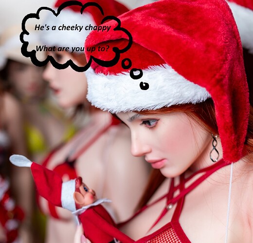 Luna and Elf at Christmas 24 bubble 2.1c