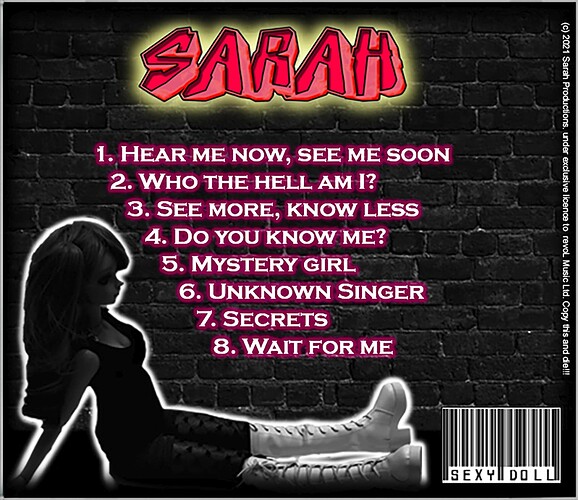 SARAH CD sleeve back